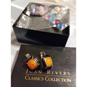 Joan Rivers Gold Interchangeable Earrings Elegant Signed Jewelry Set